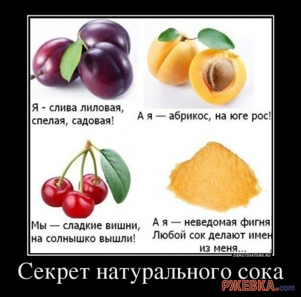 Рецепт натурального сока