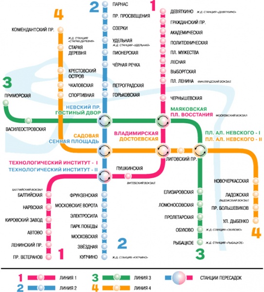 Карта-схема Санкт-Петербургского метро